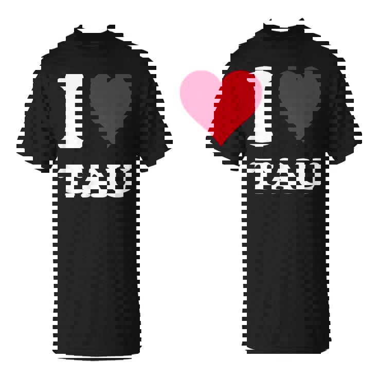 レッドハート I Love Tau Tシャツ