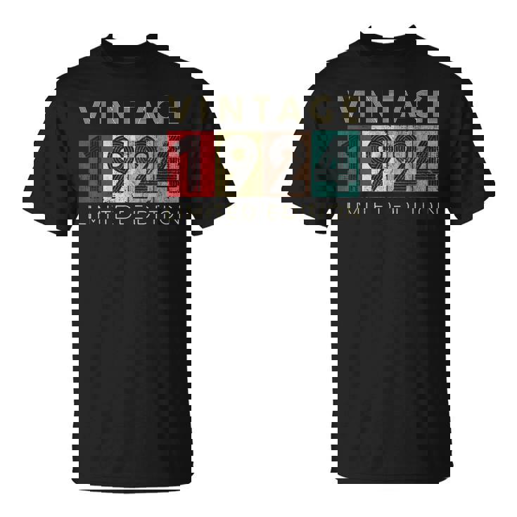 レトロ 99歳 ヴィンテージ 1924 限定版 99歳の誕生日 Tシャツ