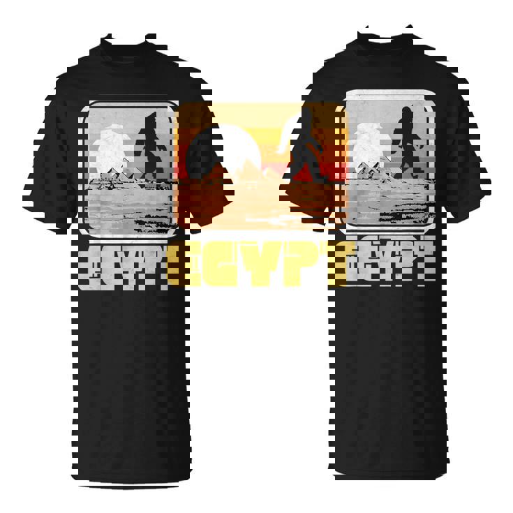 レトロ ビッグフット & ピラミッド エジプト サスカッチ グラフィック Tシャツ