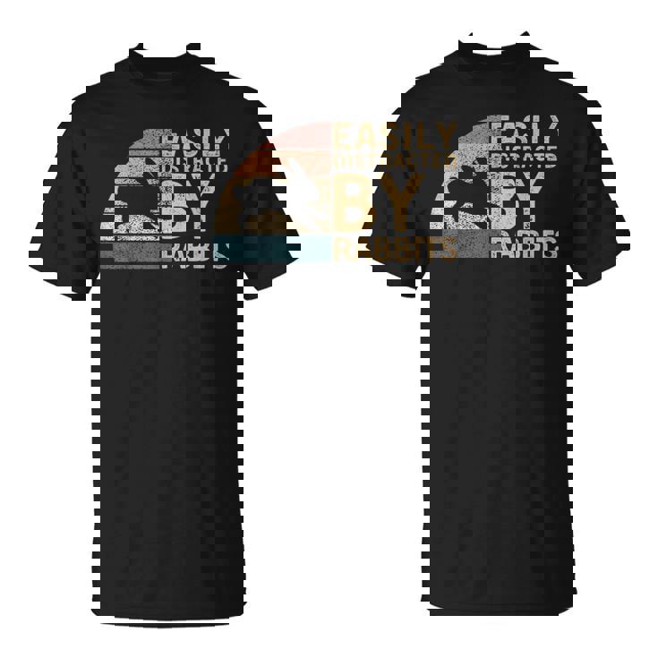 レトロ ヴィンテージ Easy Distracted By Rabbits Bunnies Lover Tシャツ