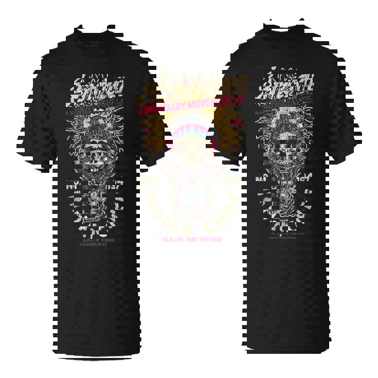 レトロ ヴィンテージ アメリカンバイク インディアン ネイティブ バイカーズギフト Tシャツ
