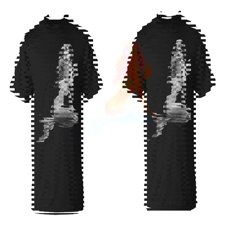 レトロ ヴィンテージ ピンナップ ガール マーメイド Tシャツ