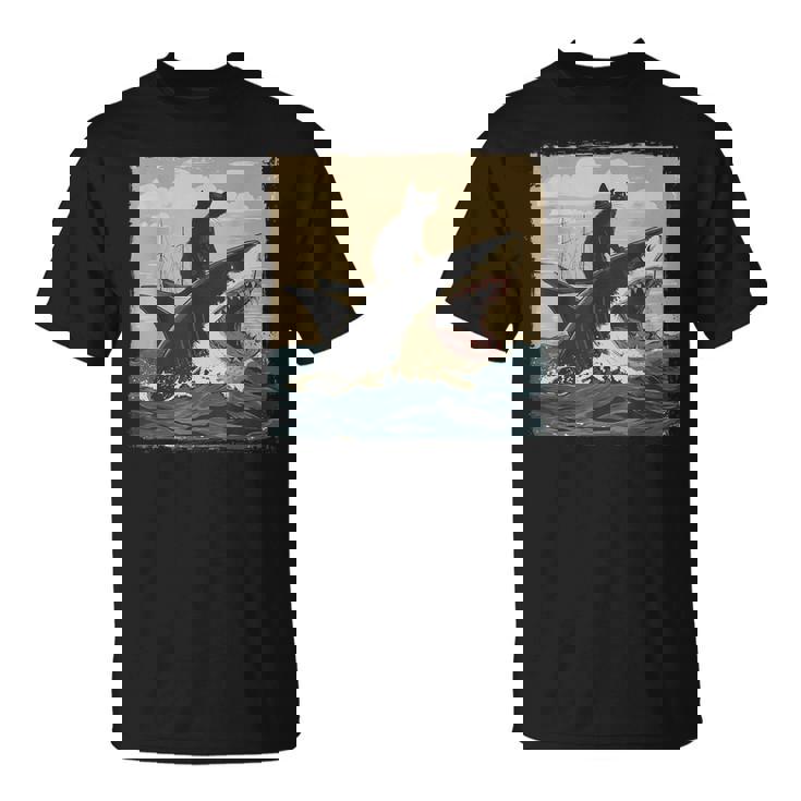 レトロ 猫 噛む サメ ユーモラス 猫 駄洒落 ミーム 猫s サメ Tシャツ
