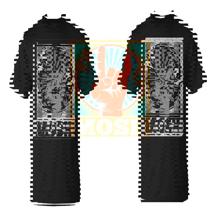 レトロなヴィンテージサインオブザホーンモッシュヘビーロックミュージック Tシャツ