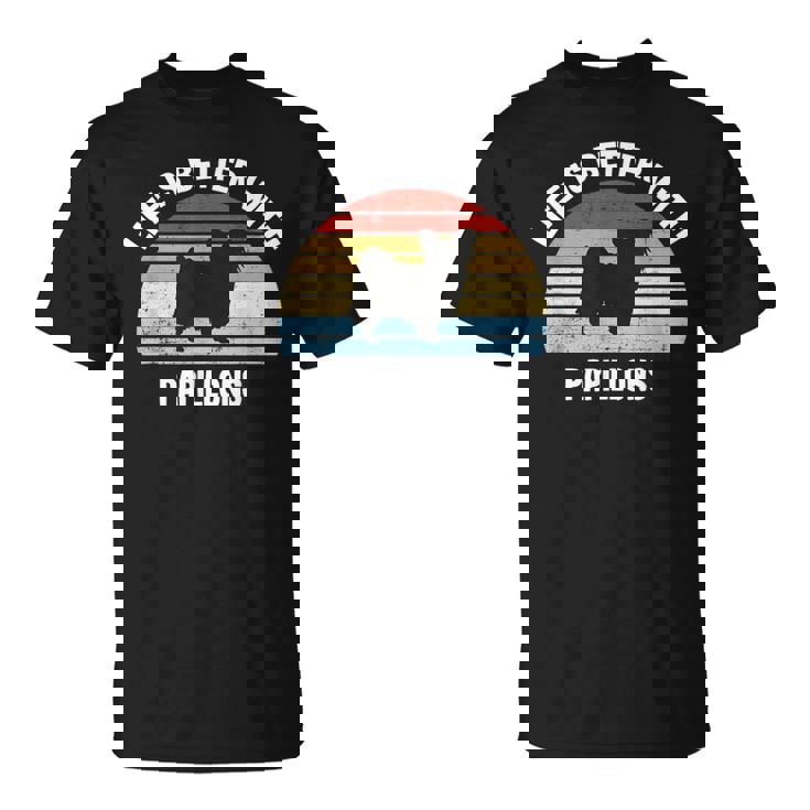 レトロパピヨン 犬 ギフト Tシャツ