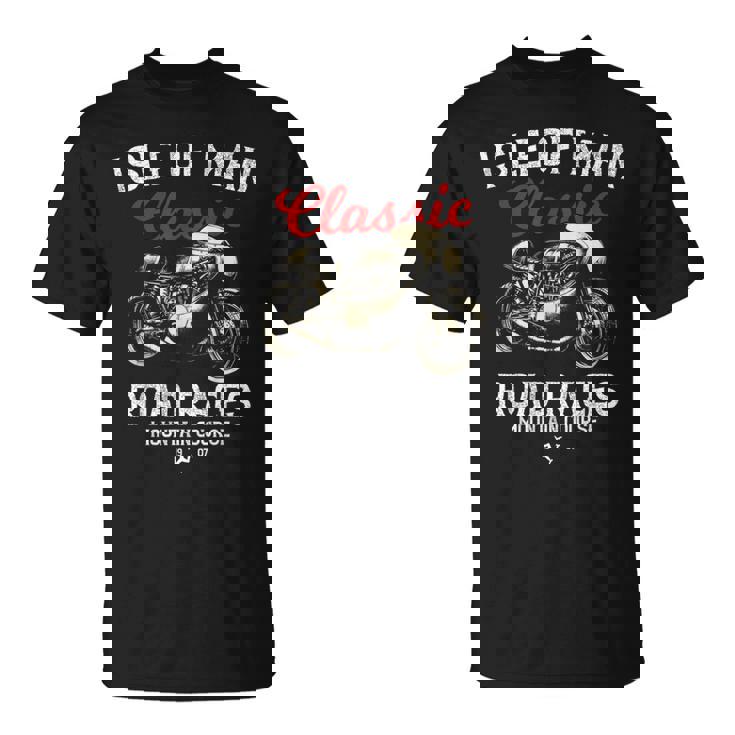 レトロマン島ttレースヴィンテージバイクレース Tシャツ