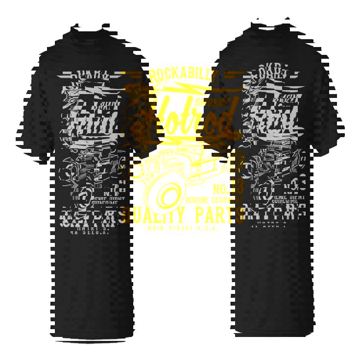 レトロヴィンテージスタイルのホットロッドロカビリーアンティーク調デザイン。 Tシャツ
