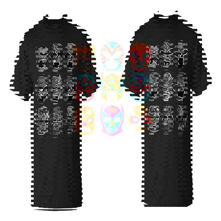 レトロ・ルチャリブレ・マスク フリースタイル・レスリング・ファイター Tシャツ
