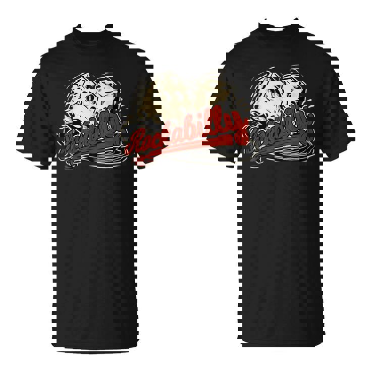 ロカビリーロックミュージックレトロキューブビニール1950sロッカー Tシャツ