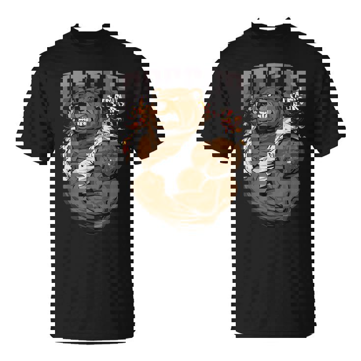 ロシアンベア ジム ストロングベア 動物 ロシア 国立動物 Tシャツ