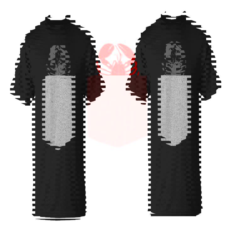 ロブスターデザイン-かわいいポケットアニマルロブスター Tシャツ