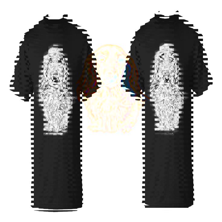 ロングヘア ダックスフンド ギフト かわいい ソーセージ 犬 レディース メンズ Tシャツ