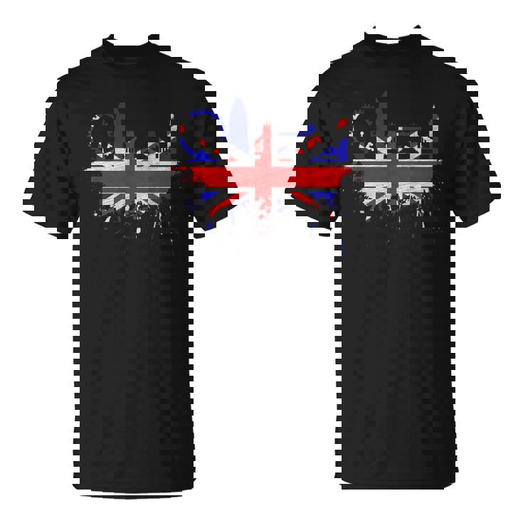 ロンドン スカイライン イギリス 愛 ユニオンジャック イギリス国旗 Tシャツ