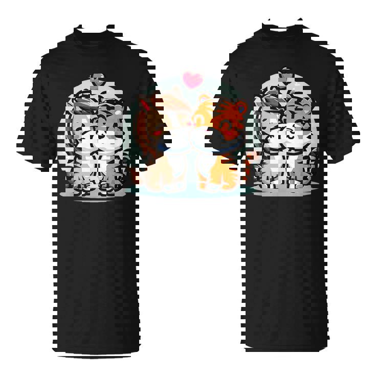 ローの馬と虎を抱きしめる Cuddling Horse And Tiger In Love Tシャツ