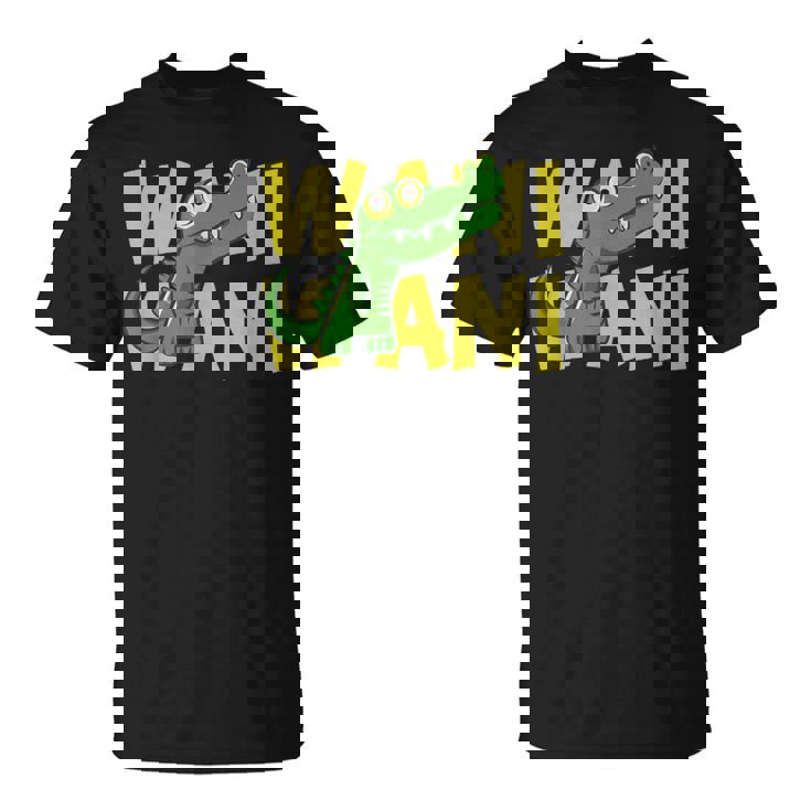 ワニ 鰐 クロコダイル イラスト 爬虫類 おもしろ かわいい おしゃれ ワニ好き Tシャツ