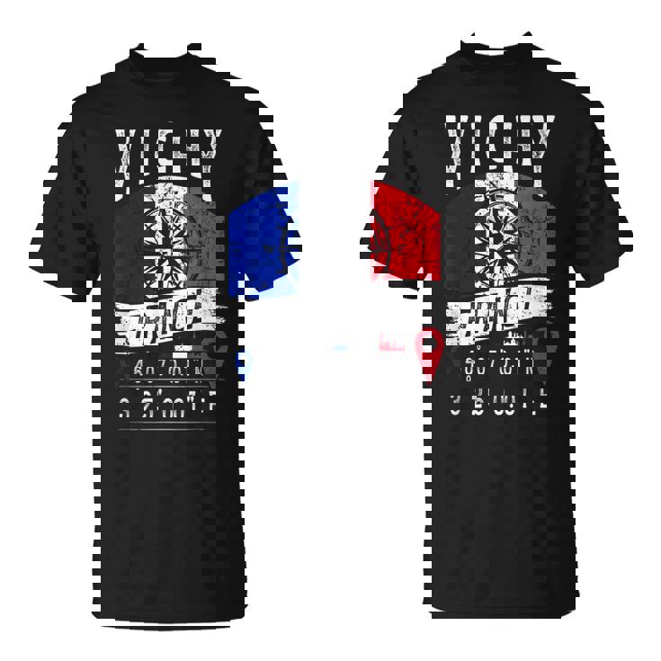 ヴィシー フランス 国旗 Gps座標 Tシャツ