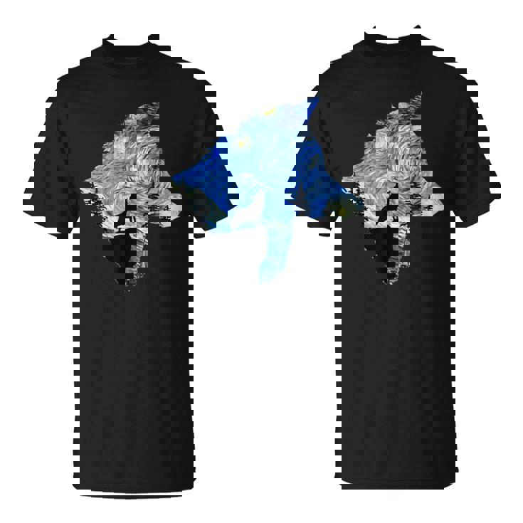 ヴィンセント・ヴァン・ゴッホ作 星月夜狼 有名な絵画 Tシャツ