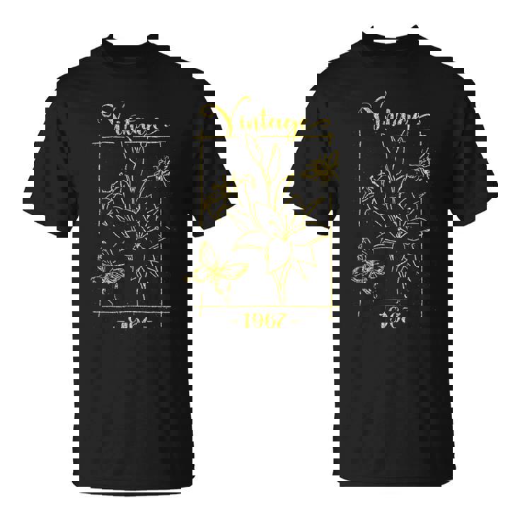 ヴィンテージ 1967 百合花 蝶 56歳 56歳の誕生日 Tシャツ