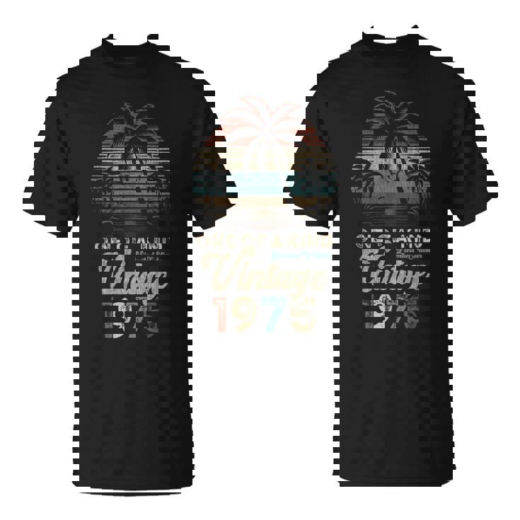 ヴィンテージ 1975 パームツリー サンセット 50歳 誕生日 レトロ Tシャツ
