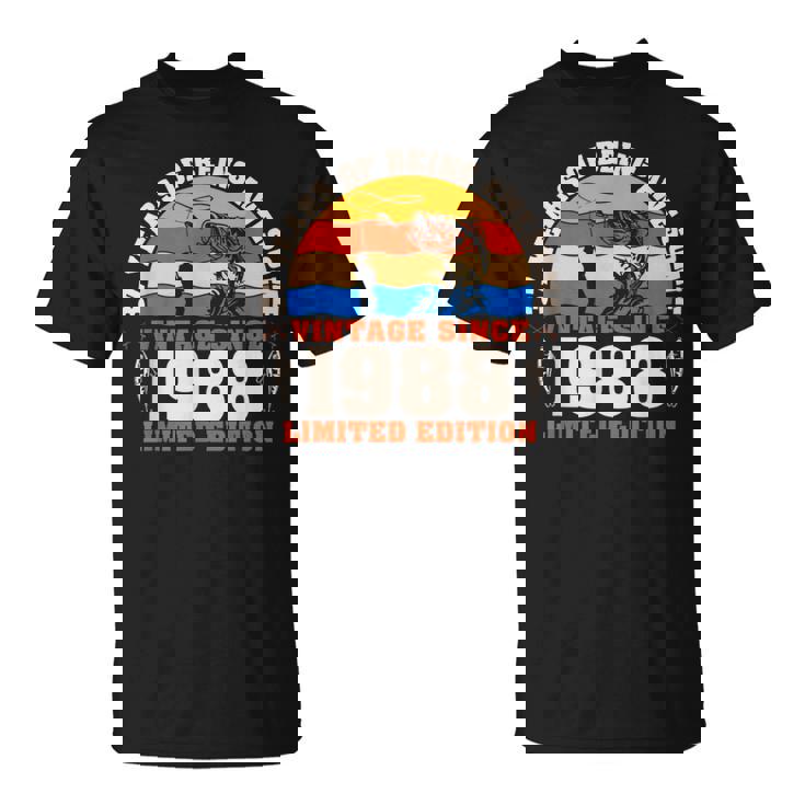 ヴィンテージ 37歳の誕生日 37歳の釣り愛好家 1988年生まれ Tシャツ