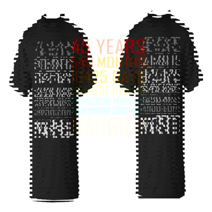 ヴィンテージ 45年 540ヶ月 結婚45周年 記念日 Tシャツ