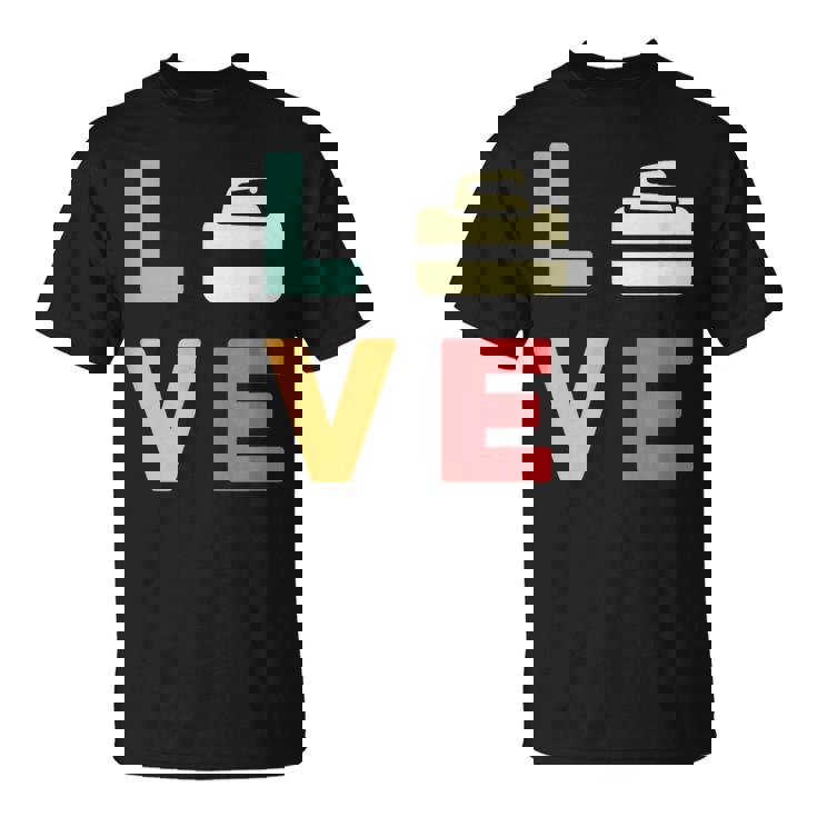 ヴィンテージ I Love Curling Curling Lover レトロカーリング Tシャツ