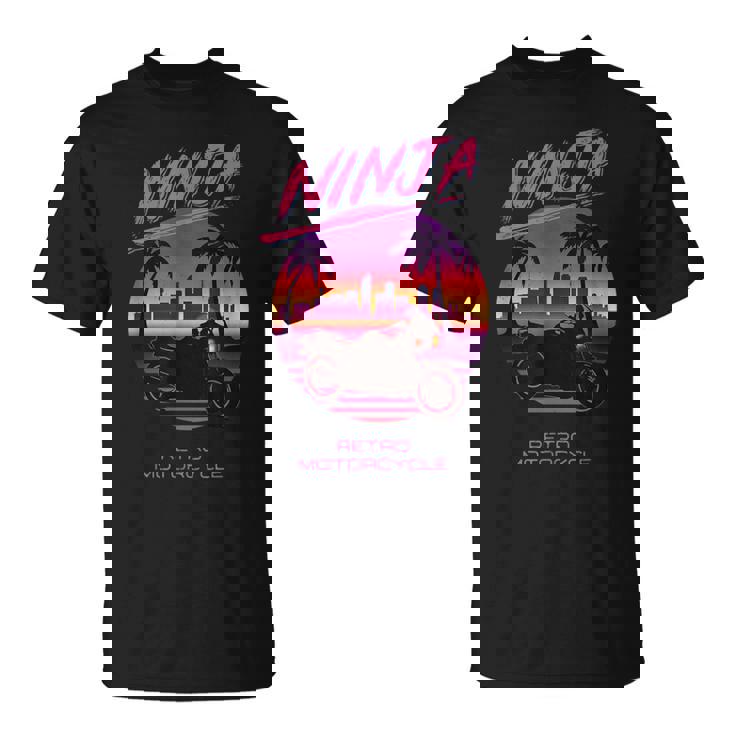 ヴィンテージ Ninja スポーツバイク スーパースポーツ 80S 映画 シンセウェーブ マイアミ バイス シティー Tシャツ