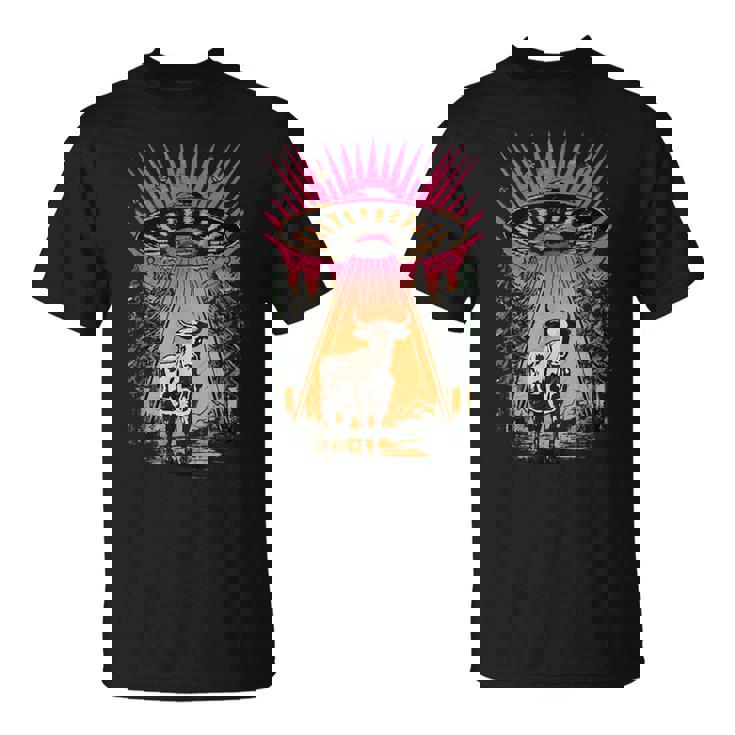 ヴィンテージ Ufo 牛 誘拐 エイリアン レトロ Tシャツ