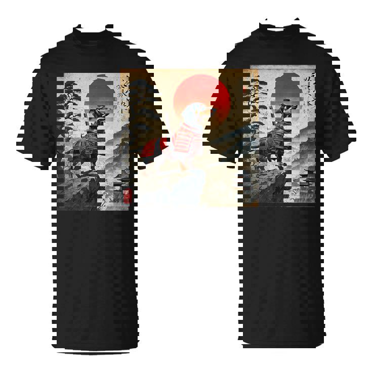 ヴィンテージ ダックスフンド サムライ ウナー 犬 日本の浮世絵 アート Tシャツ