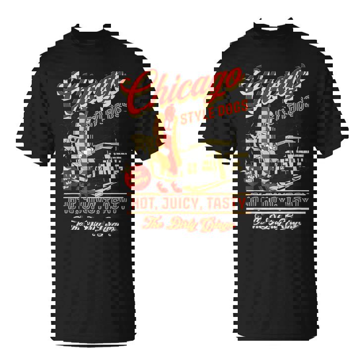 ヴィンテージ ダーティ グリンゴ シカゴスタイル ホットドッグ レトロ バイカー Tシャツ