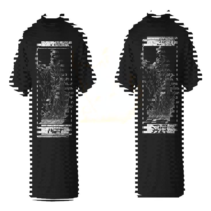 ヴィンテージ デス タロット カード 死神 オカルト悪魔の恐怖 Tシャツ