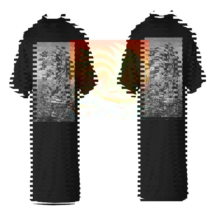 ヴィンテージ ドラゴンキング ギドラ アート 夕日 日本人 キッズ 男性 Tシャツ