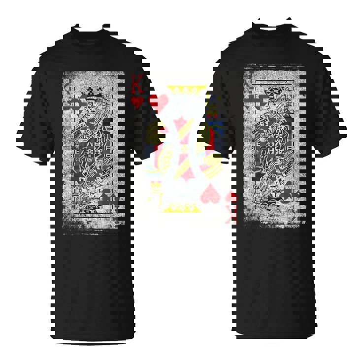 ヴィンテージ ハートのキングトランプ ハロウィン カジノ Tシャツ