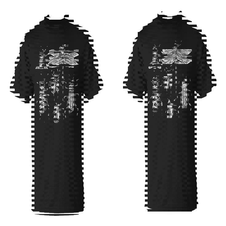 ヴィンテージ モノクロ 昆虫 – 虫好き昆虫学者グラフィック Tシャツ