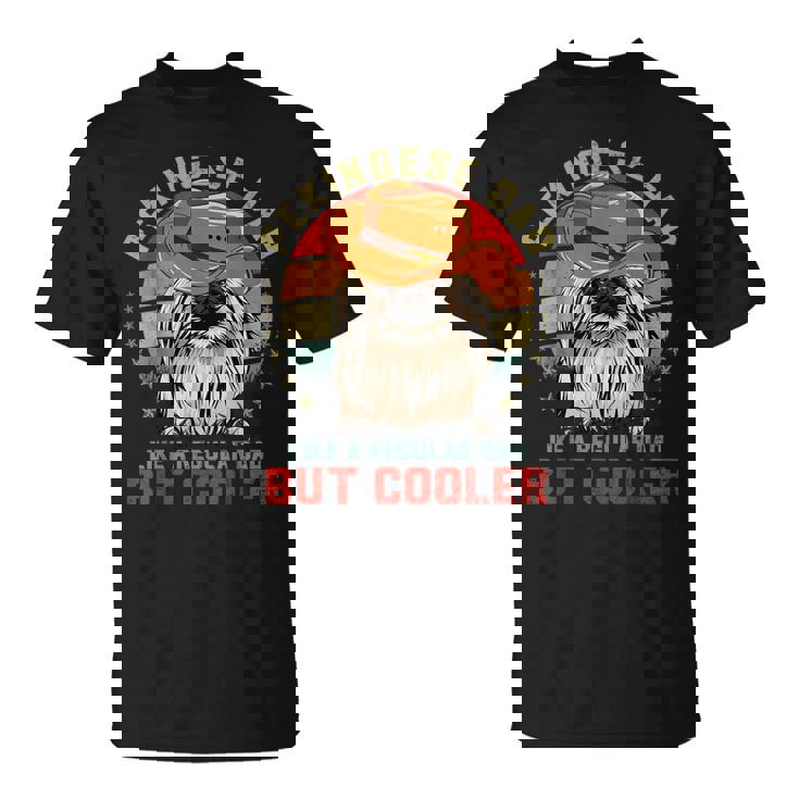 ヴィンテージ レトロ ペキニーズパパ Like Regular Dad But Cooler Tシャツ