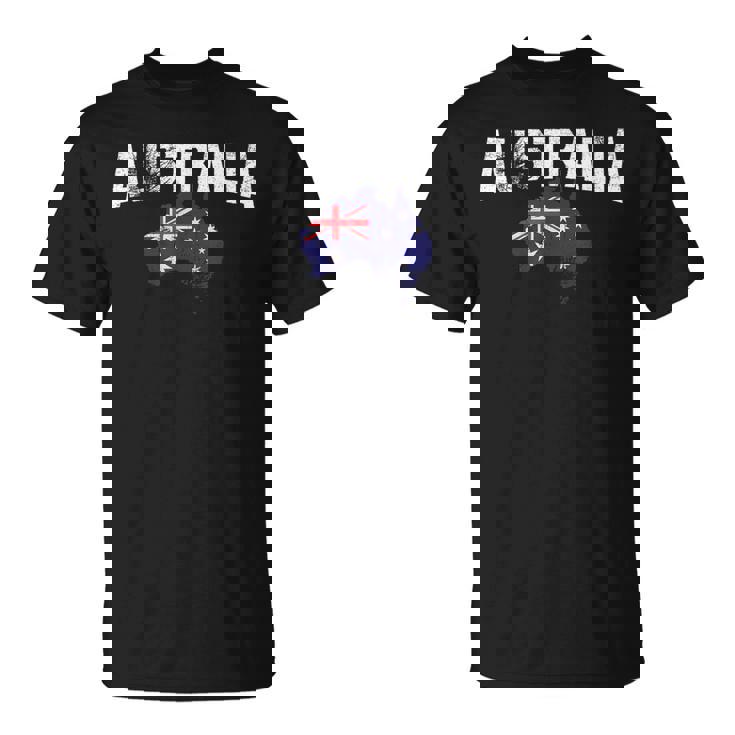 ヴィンテージオーストラリア地図、オーストラリア国旗お土産tシャツ。 Tシャツ
