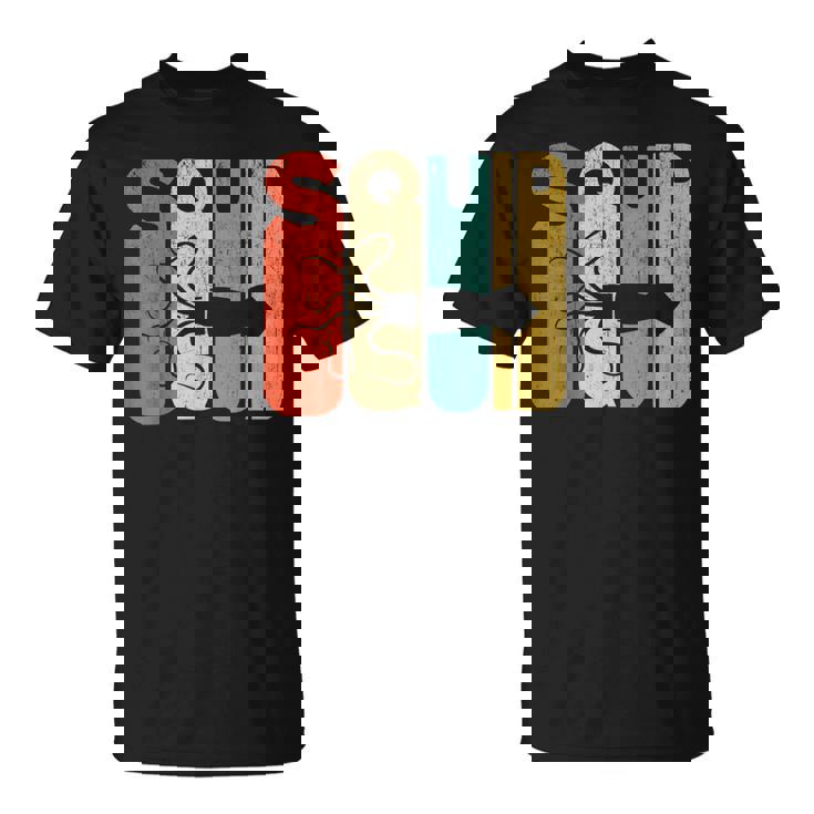 ヴィンテージスタイル イカシルエット 面白いイカシャツ Tシャツ