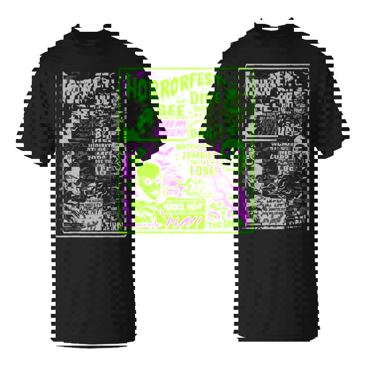 ヴィンテージホラーフェス ハロウィン映画ポスター オールドタイムホラー Tシャツ