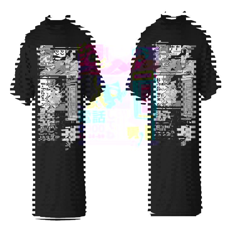 ヴィンテージ・アニメ・スタイル ミッドナイト・ジャパン・マンガ Tシャツ