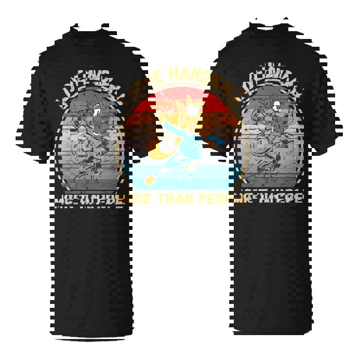 ヴィンテージ馬 I Love Handball More Than People Tシャツ