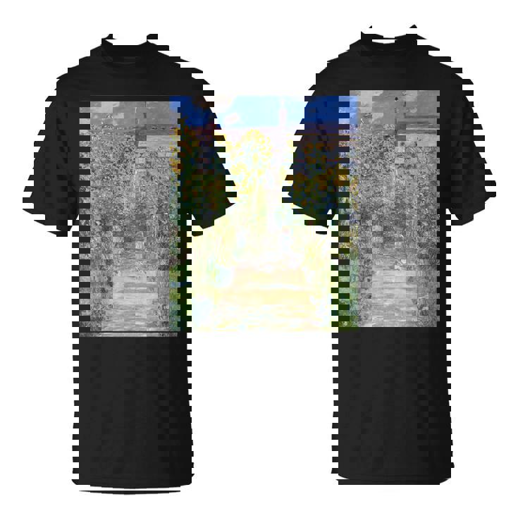 ヴェトゥイユの画家の庭／クロード・モネ（ビッグプリント）【世界の名画】Claude Monet 美術館アート 油絵 Tシャツ
