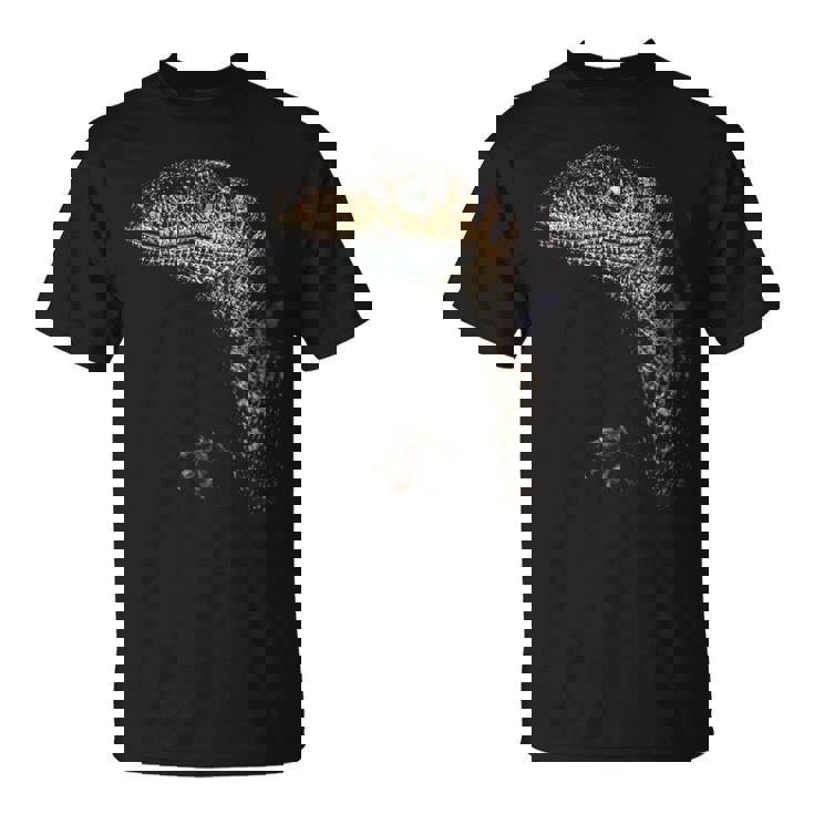 ヴェロキラプトル恐竜狩りリアルなグラフィックデザイン Tシャツ