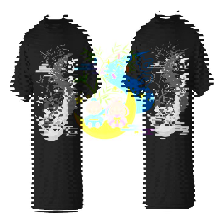 七夕、天の川、着物、日本祭りかわいい、星、日本の伝統的なお祭り、夏、夏休み、日本人形 Tシャツ