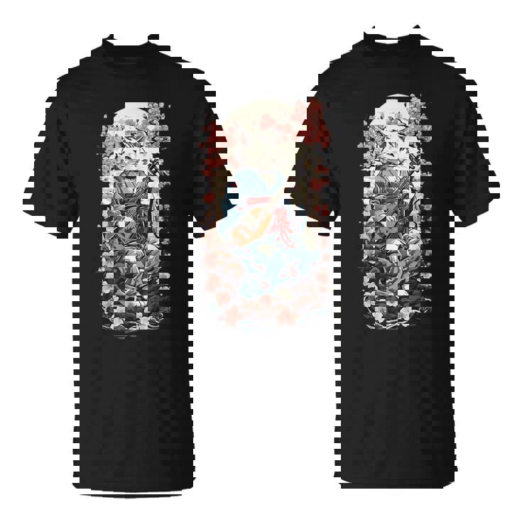 三味線猫 ヴィンテージ 日本 鬼 デザイン Tシャツ