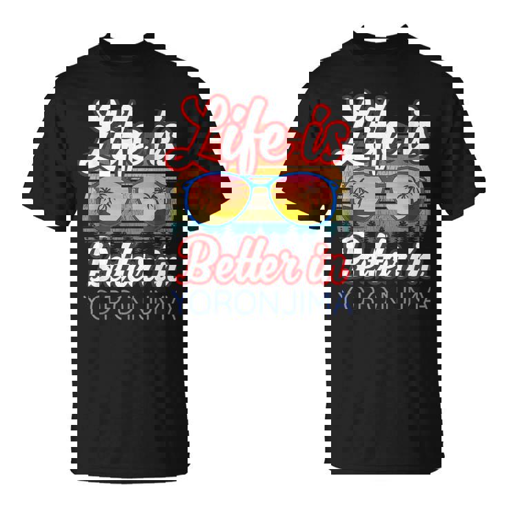 与論島おみやげ 与論島ビーチリゾートでの生活はもっといい Tシャツ