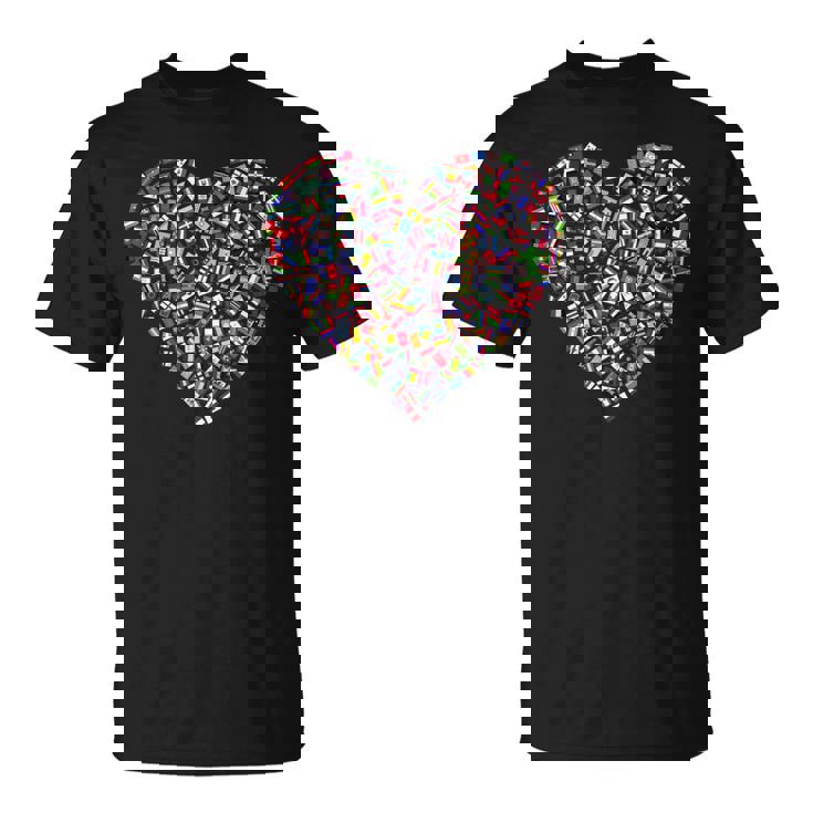 世界国旗 ハート Tシャツ