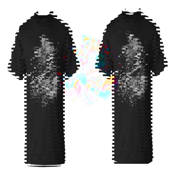 主シュリ クリシュナ ヒンドゥー教の神 主シュリ クリシュナ 恋人 信者 Tシャツ