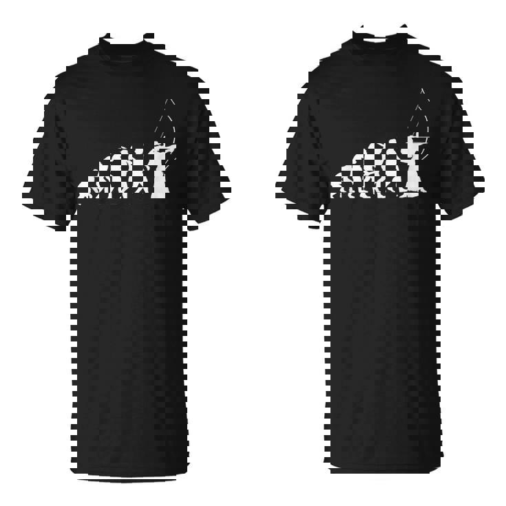 人類の進化 弓道 弓術 弓道好き 騎射 歩射 堂射 弓道部 弓道サークル 古武術 和弓 エボリューション Tシャツ