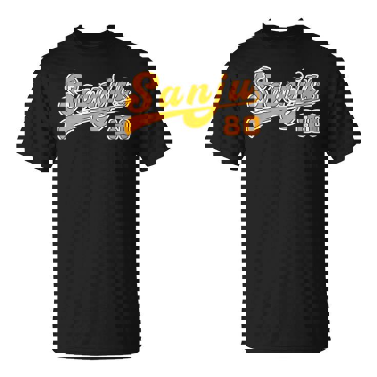 傘寿祝い 野球 野球好き 野球ユニフォーム風anju 文字 父 母 男性 女性 おもしろ 80歳 誕生日 Tシャツ