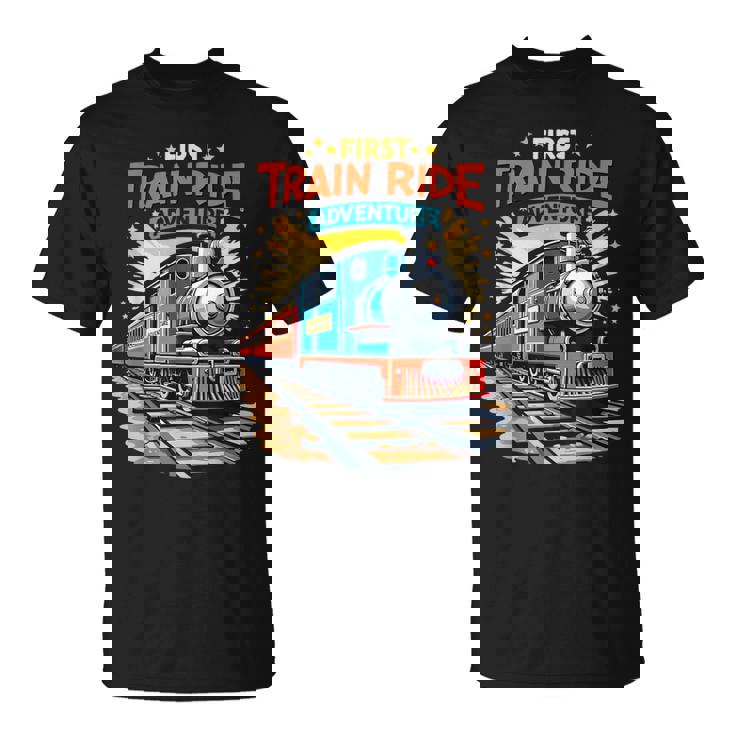 初電車 乗る 鉄道 アドベンチャー 風景 旅行 メモリーギア Tシャツ